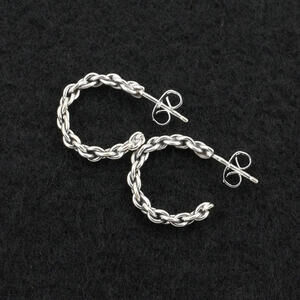 Sterling Silver Chain Hoop Earrings – By Elaine Tahe